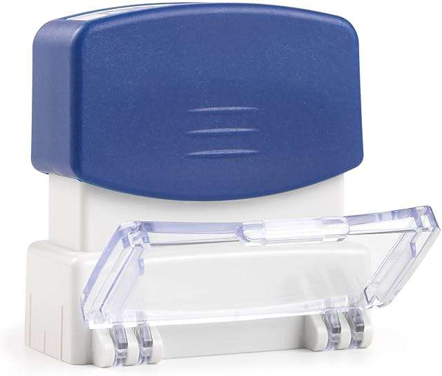Stamp-Ever Pre-Inked Message Stamp – Scanned, Blue Ink – Impression Size: 9/16" x 1-11/16" - Image 6