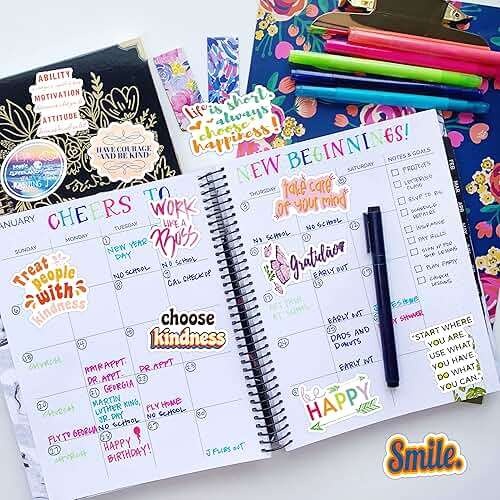 300PCS Motivational Sticker, Inspirational Words Stickers for Teens Adults Students Teacher Employees Vinyl Encouraging Positive Affirmation Stickers for Water Bottles Laptop Decals Scrapbook Journal - Image 2