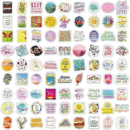 300PCS Motivational Sticker, Inspirational Words Stickers for Teens Adults Students Teacher Employees Vinyl Encouraging Positive Affirmation Stickers for Water Bottles Laptop Decals Scrapbook Journal - Image 3