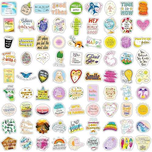 300PCS Motivational Sticker, Inspirational Words Stickers for Teens Adults Students Teacher Employees Vinyl Encouraging Positive Affirmation Stickers for Water Bottles Laptop Decals Scrapbook Journal - Image 4
