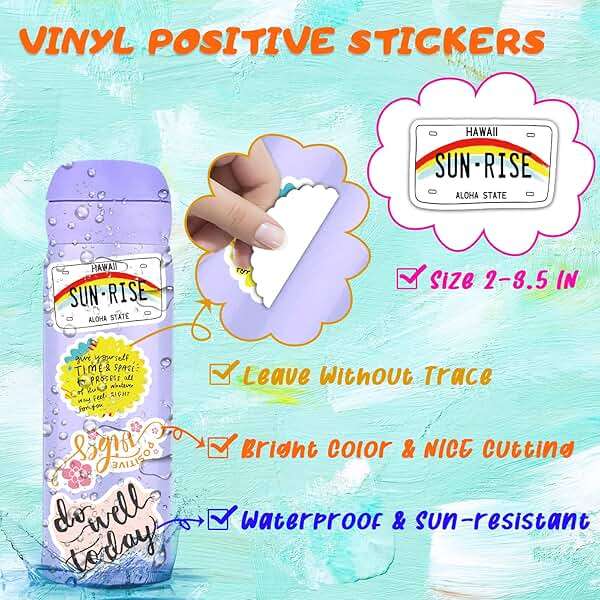 300PCS Motivational Sticker, Inspirational Words Stickers for Teens Adults Students Teacher Employees Vinyl Encouraging Positive Affirmation Stickers for Water Bottles Laptop Decals Scrapbook Journal - Image 6