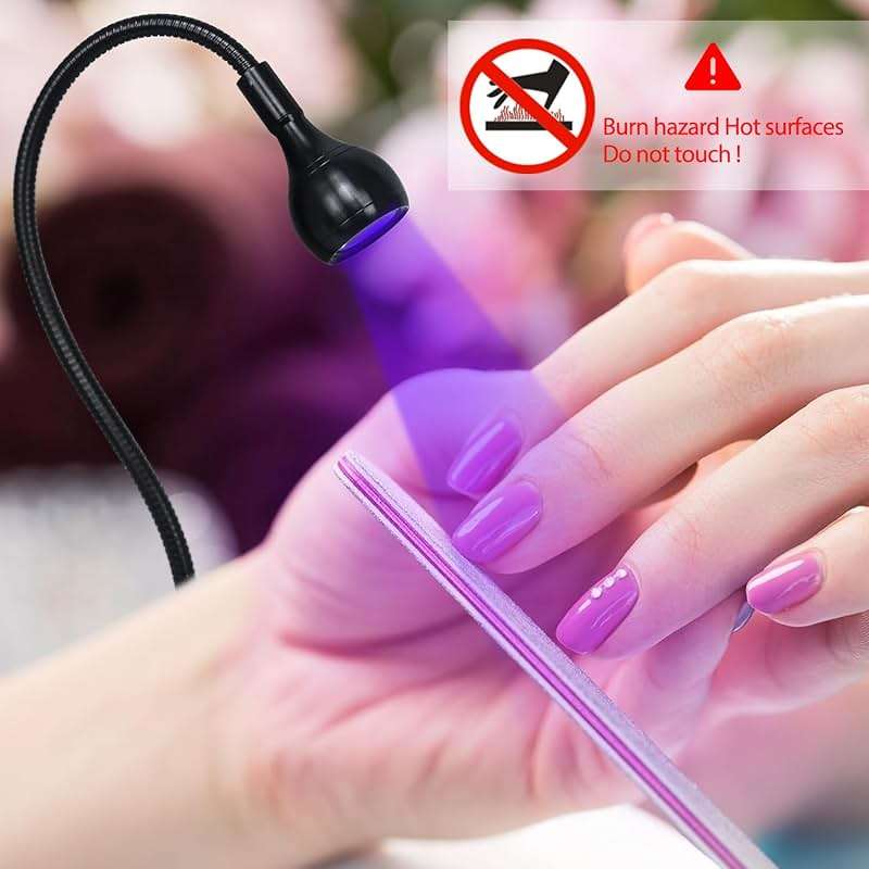 AORAEM Nail Lamp LED Nail Manicure Light Nail Polish Curing Lamps with Black Gooseneck and Clamp for Gel Nails - Image 6