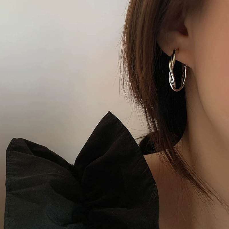 LULII Hoop Earrings for Women, 14K Gold Sterling Silver Chunky Twisted Hoops Earring Hypoallergenic Ear Jewelry - Image 6