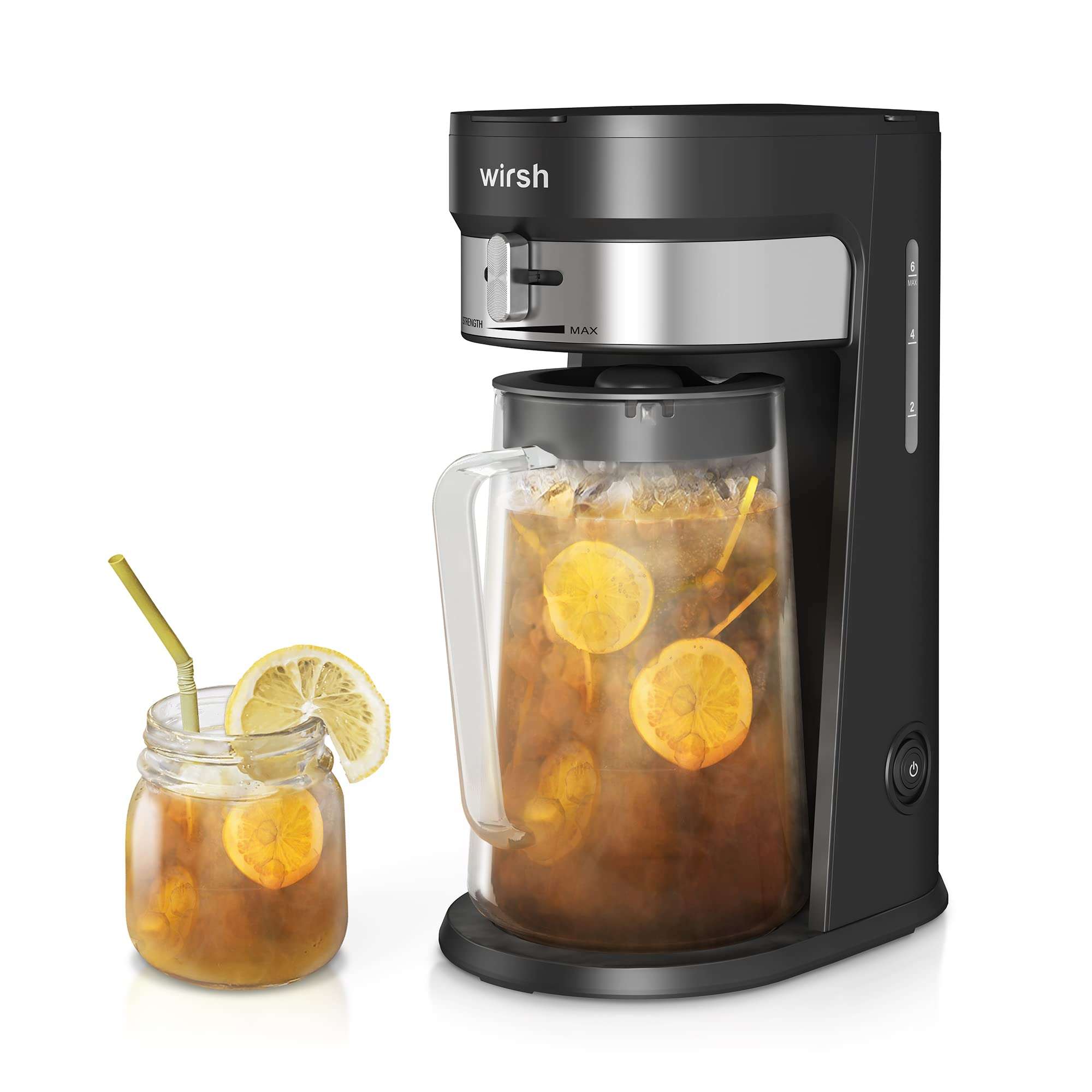 wirsh Iced Tea Maker with 3QT Pitcher, Iced Coffee Maker with Strength Control and Reusable Filter, Perfect For Iced Coffee, Latte, Tea, Lemonade, Flavored Water, Black - Image 1