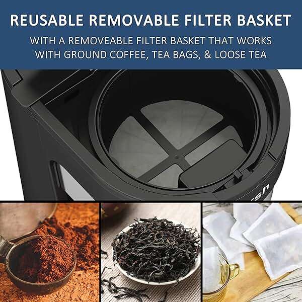 wirsh Iced Tea Maker with 3QT Pitcher, Iced Coffee Maker with Strength Control and Reusable Filter, Perfect For Iced Coffee, Latte, Tea, Lemonade, Flavored Water, Black - Image 5