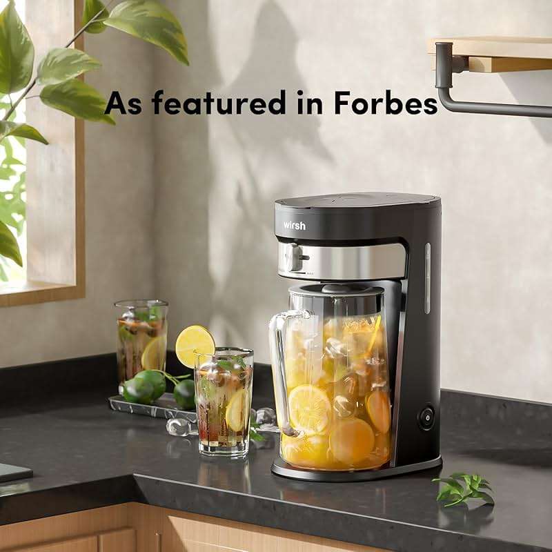 wirsh Iced Tea Maker with 3QT Pitcher, Iced Coffee Maker with Strength Control and Reusable Filter, Perfect For Iced Coffee, Latte, Tea, Lemonade, Flavored Water, Black - Image 6