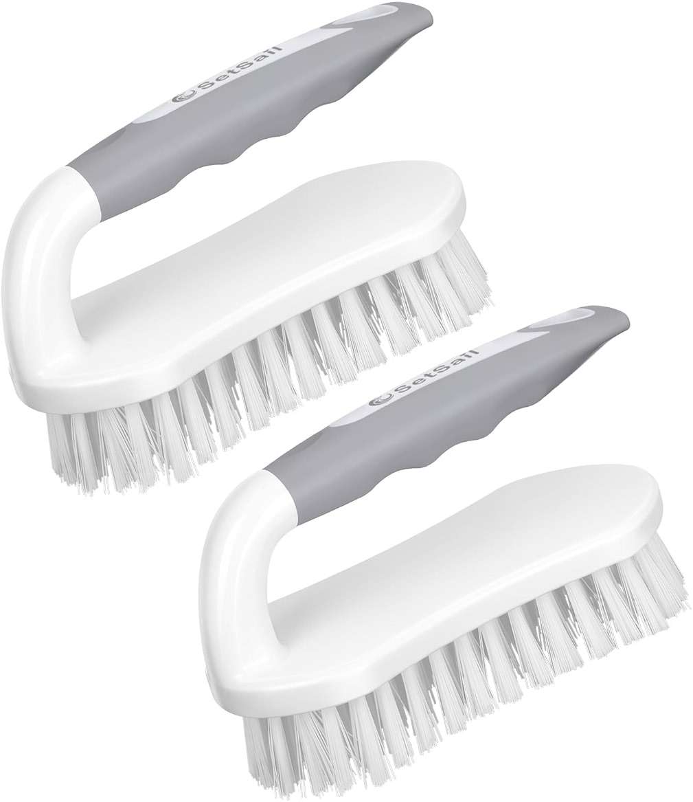 SetSail Scrub Brush, Heavy-Duty Scrub Brushes for Cleaning with Stiff Bristles Cleaning Brush for Shower, Bathroom, Carpet, Kitchen and Bathtub Scrubber - 2 Pack - Image 1