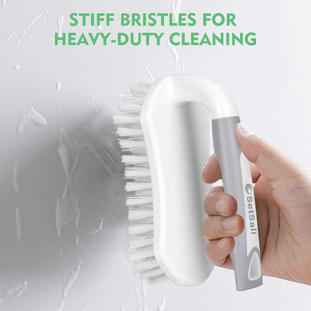 SetSail Scrub Brush, Heavy-Duty Scrub Brushes for Cleaning with Stiff Bristles Cleaning Brush for Shower, Bathroom, Carpet, Kitchen and Bathtub Scrubber - 2 Pack - Image 5