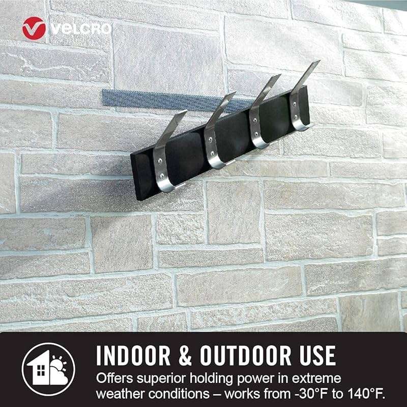 VELCRO Brand Industrial Strength Fasteners | Extreme Outdoor Weather Conditions | Heavy Duty Strength Holds up to 15 lbs | 4 x 2 inch Strips, 3 Sets, Black (VEL-30758-USA) - Image 5