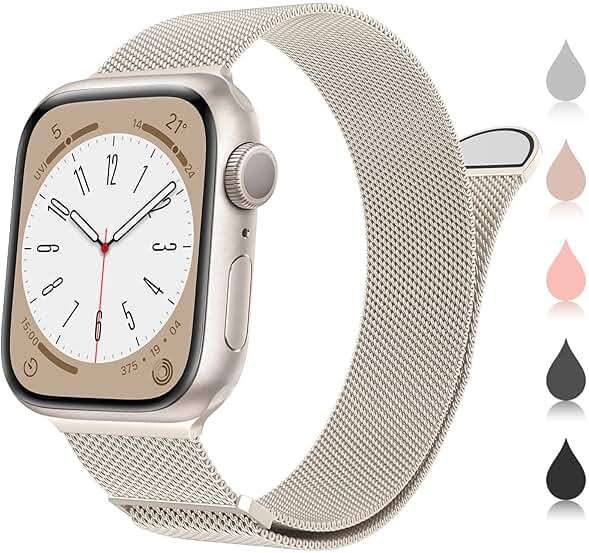 MARGE PLUS Compatible with Apple Watch Band 38mm 40mm 41mm 42mm 44mm 45mm 46mm 49mm Women Men, Stainless Steel Mesh Loop Magnetic Clasp Replacement for iWatch Series 11 10 9 8 7 6 5 4 SE3 SE2 Ultra 3 - Image 1