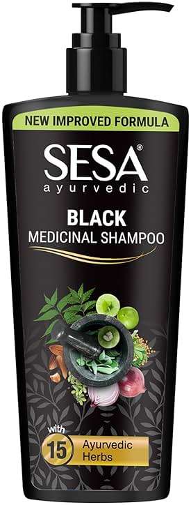 SESA Ayurvedic Medicinal Shampoo Hairfall Control Anti Dandruff Shampoo Infused with 17 Ayurvedic Herbs Smooth & Shiny Hair For Men & Women - 500 ml or 16.90 oz - Image 7