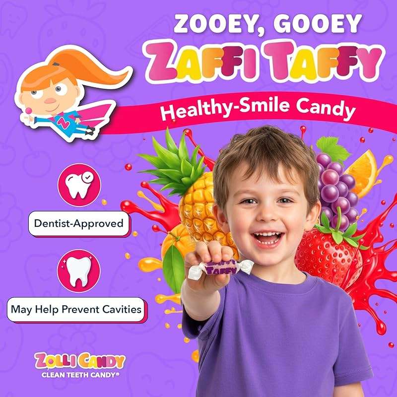 Zaffi Keto Taffy Sugar Free Candy - Dye Free, Keto & Diabetic-Friendly, Dentist-Approved Treats for Kids (Natural Fruit Flavor, 5 oz) - Image 3