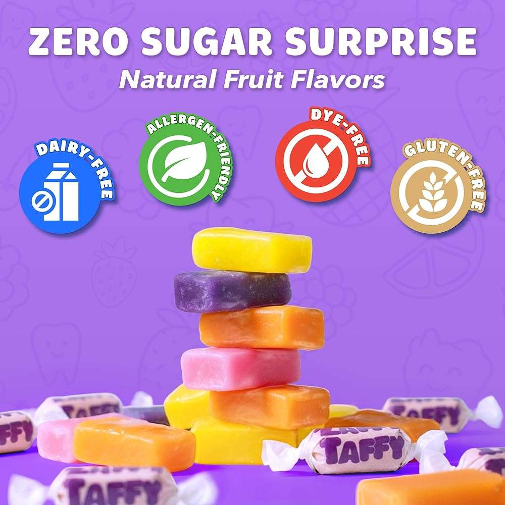 Zaffi Keto Taffy Sugar Free Candy - Dye Free, Keto & Diabetic-Friendly, Dentist-Approved Treats for Kids (Natural Fruit Flavor, 5 oz) - Image 4