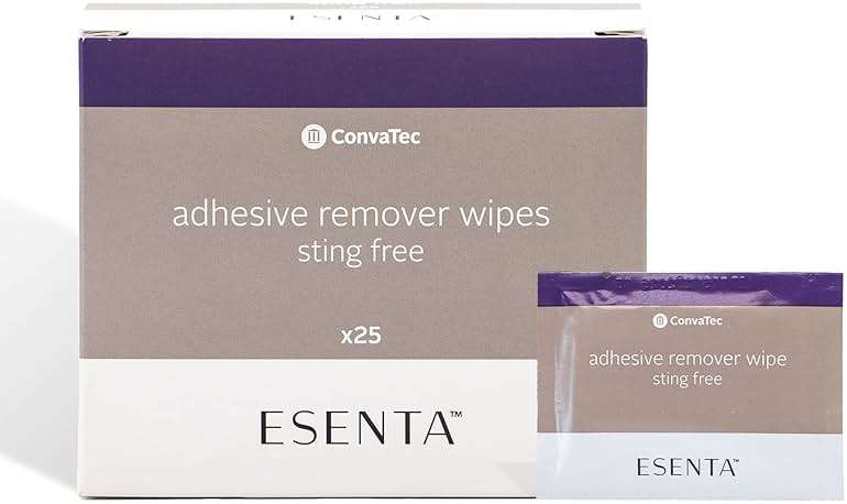 ConvaTec ESENTA Adhesive Remover Wipes for Around Stomas and Wounds, Sting Free, Alcohol Free, 25ct Box (Pack of 1) - Image 1