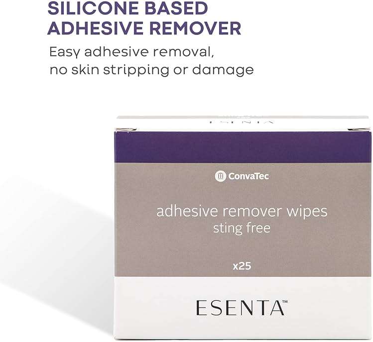 ConvaTec ESENTA Adhesive Remover Wipes for Around Stomas and Wounds, Sting Free, Alcohol Free, 25ct Box (Pack of 1) - Image 2