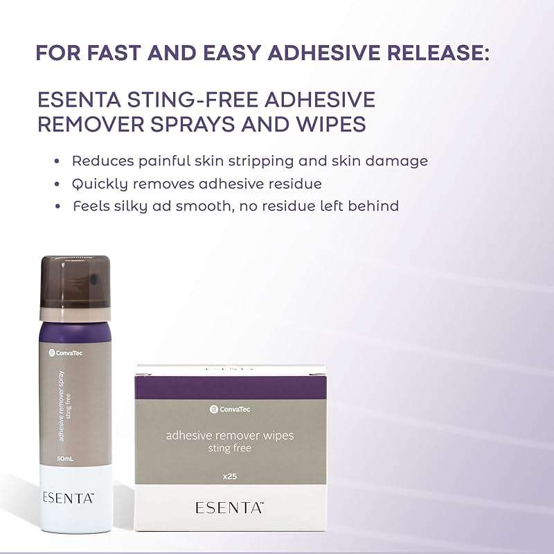 ConvaTec ESENTA Adhesive Remover Wipes for Around Stomas and Wounds, Sting Free, Alcohol Free, 25ct Box (Pack of 1) - Image 4
