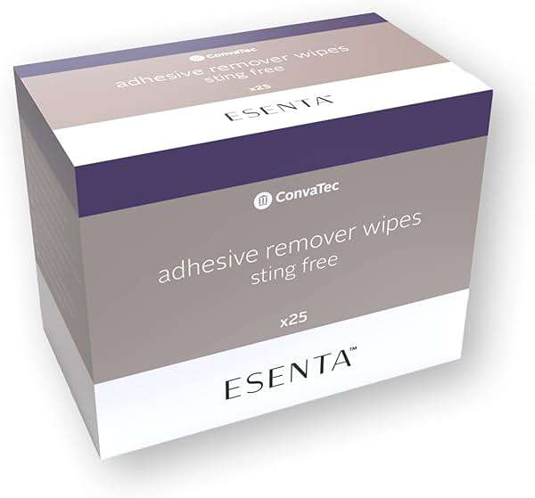ConvaTec ESENTA Adhesive Remover Wipes for Around Stomas and Wounds, Sting Free, Alcohol Free, 25ct Box (Pack of 1) - Image 6