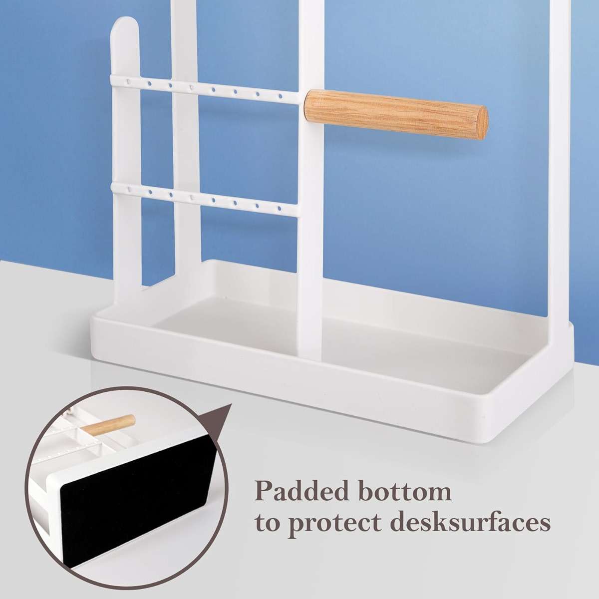 ProCase Cute Jewelry Stand, Aesthetic Jewelry Organizer for Dresser Vanity, Jewelry Holder Display for Necklaces Earrings, Gifts for Teen Girls Women, Bedroom Dorm Decor -Medium, White - Image 5