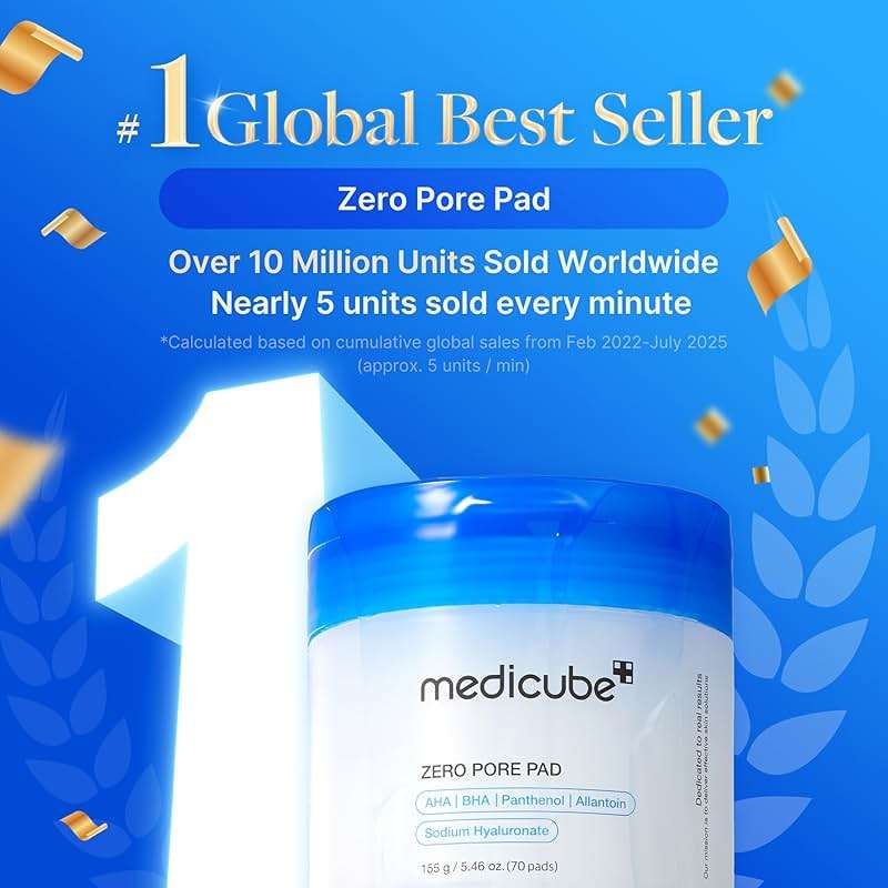 Medicube Zero Pore Pads 2.0, Dual-Textured Facial Toner Pads for Exfoliation and Pore Care with 4.5% AHA Lactic Acid & 0.45% BHA Salicylic Acid, Ideal for All Skin Types, Korean Skin Care (70 units) - Image 2