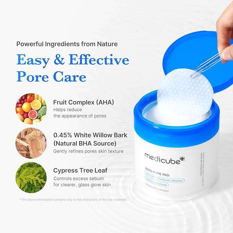 Medicube Zero Pore Pads 2.0, Dual-Textured Facial Toner Pads for Exfoliation and Pore Care with 4.5% AHA Lactic Acid & 0.45% BHA Salicylic Acid, Ideal for All Skin Types, Korean Skin Care (70 units) - Image 4