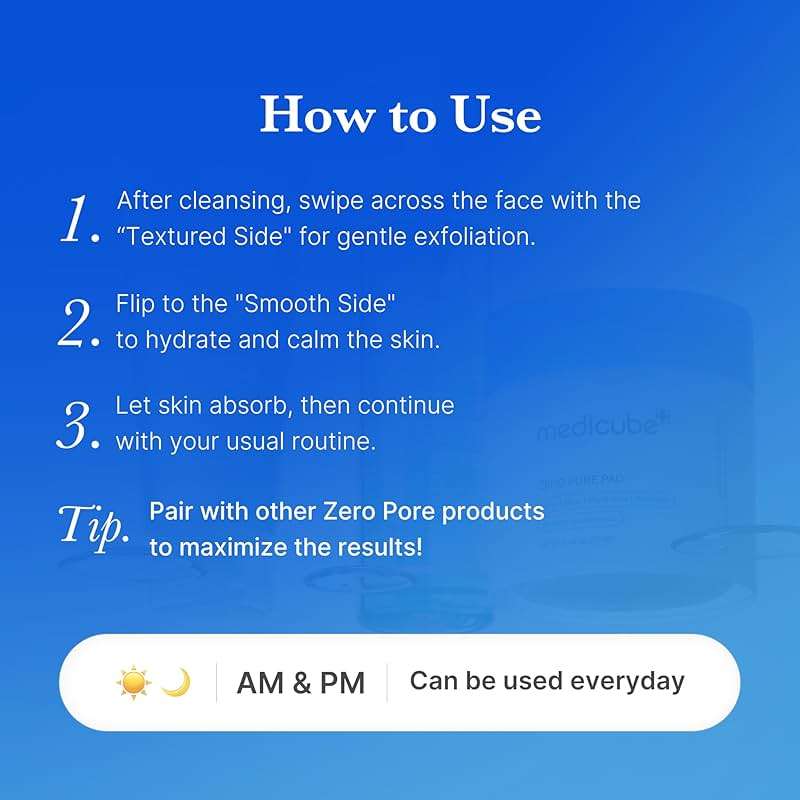 Medicube Zero Pore Pads 2.0, Dual-Textured Facial Toner Pads for Exfoliation and Pore Care with 4.5% AHA Lactic Acid & 0.45% BHA Salicylic Acid, Ideal for All Skin Types, Korean Skin Care (70 units) - Image 7