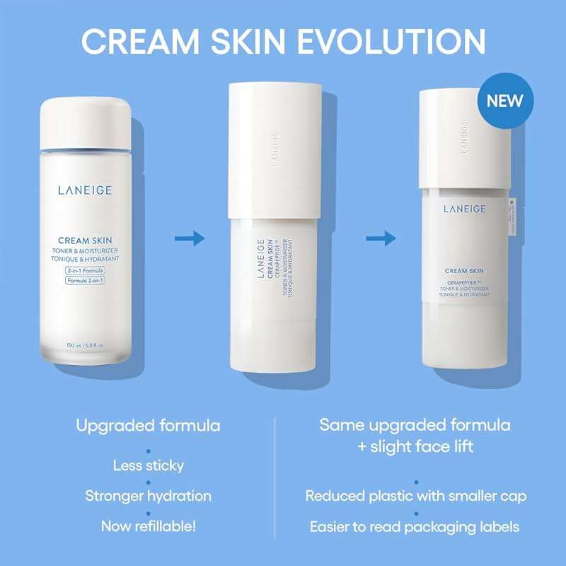 LANEIGE Cream Skin Toner & Moisturizer: Lightweight Refillable Korean Milky Toner with Ceramide & Peptide for Hydration, Firming, & Barrier Support - Image 12