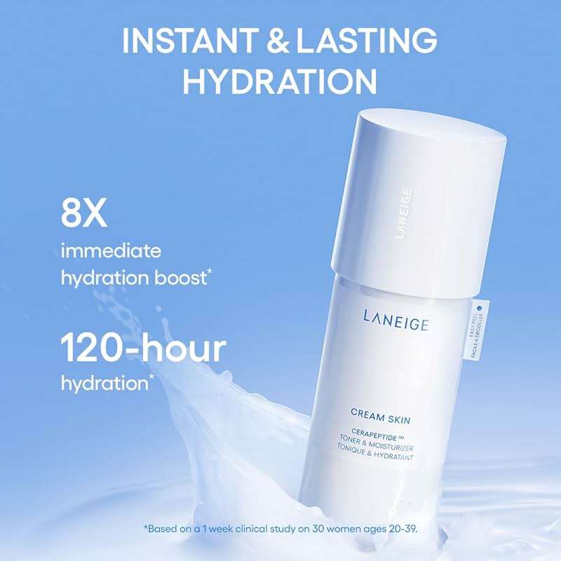 LANEIGE Cream Skin Toner & Moisturizer: Lightweight Refillable Korean Milky Toner with Ceramide & Peptide for Hydration, Firming, & Barrier Support - Image 4