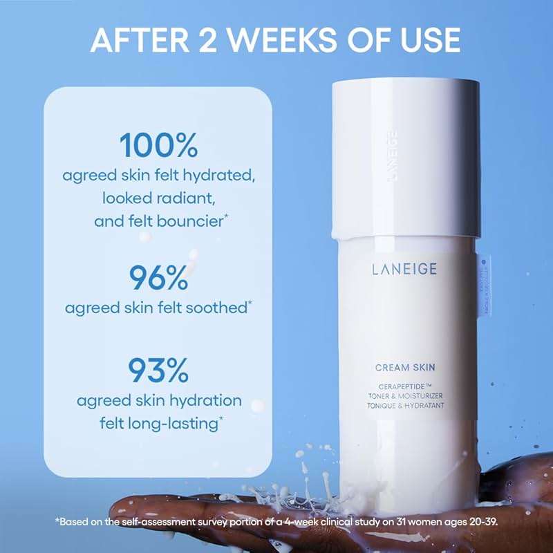 LANEIGE Cream Skin Toner & Moisturizer: Lightweight Refillable Korean Milky Toner with Ceramide & Peptide for Hydration, Firming, & Barrier Support - Image 5