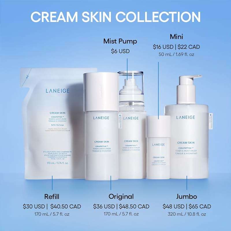 LANEIGE Cream Skin Toner & Moisturizer: Lightweight Refillable Korean Milky Toner with Ceramide & Peptide for Hydration, Firming, & Barrier Support - Image 10