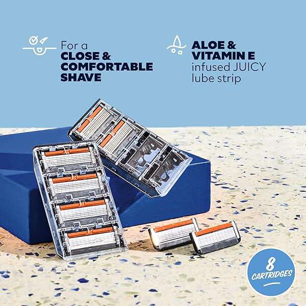 Dollar Shave Club | 6 Blade Razor Refills (8 Pack) | 6 Stainless Steel Blades for a Close & Comfortable Shave - Image 2