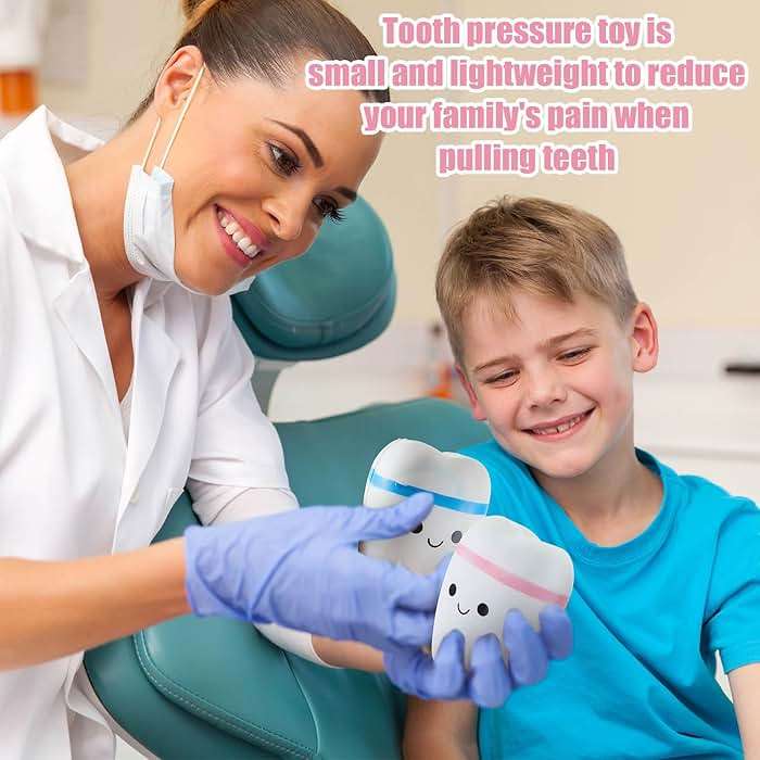 Hungdao 2 Pieces Jumbo Tooth Slow Rising Fake Tooth Anxiety Relieve Toy Dental Toys Dental Assistant Gifts for Stress Relief Teens, Adults(Classic) - Image 5