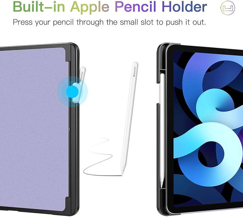 Fintie Case for iPad Air 11-inch M4/M3/M2 (2026/2025/2024), iPad Air 5th/4th Generation (2022/2020) 10.9 Inch, Multi-Angle Viewing Protective Cover with Pencil Holder & Pocket, Lilac Marble - Image 9