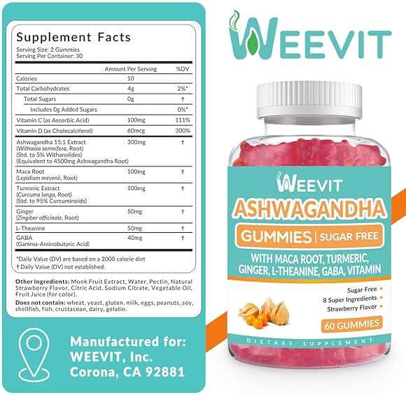 WEEVIT Ashwagandha Gummies with Vitamin D for Women & Men, Ashwagandha Gummy with Maca Root Powder | Organic Ashwa Gummies for Boost Energy - Image 2