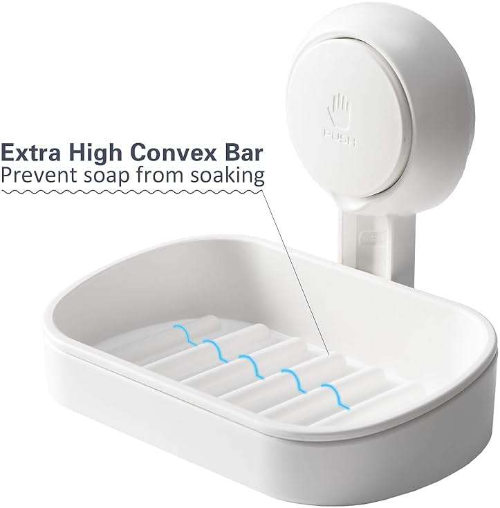 TAILI Suction Cup Soap Holder for Shower Wall Powerful Vacuum Suction Soap Dish, Strong Sponge Holder for Shower, Bathroom, Tub and Kitchen Sink, Drill-Free, Removable,White - Image 5