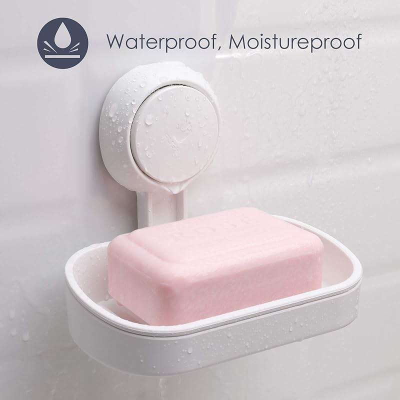 TAILI Suction Cup Soap Holder for Shower Wall Powerful Vacuum Suction Soap Dish, Strong Sponge Holder for Shower, Bathroom, Tub and Kitchen Sink, Drill-Free, Removable,White - Image 8