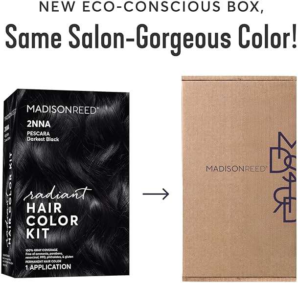 Madison Reed Radiant Hair Color Kit - 2NNA Darkest Cool Black with Ash Undertones (Pescara Black), Salon-Quality Permanent Hair Dye, 100% Gray Coverage | PPD-Free & Ammonia-Free, 1 Pack - Image 2