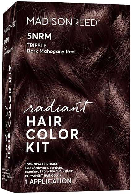 Madison Reed Radiant Hair Color Kit, Permanent Hair Dye, 100% Gray Coverage, Ammonia-Free, Trieste Red 5NRM Dark Mahogany red, Pack of 1 - Image 1