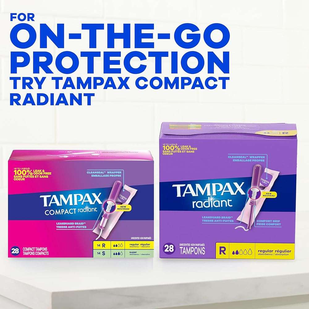 Tampax Radiant Tampons 42 R 2.7X 3/4/ 42ct, Pink and Blue - Image 14