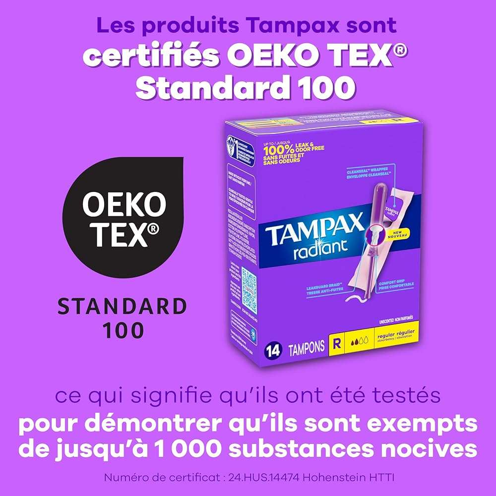 Tampax Radiant Tampons 42 R 2.7X 3/4/ 42ct, Pink and Blue - Image 20