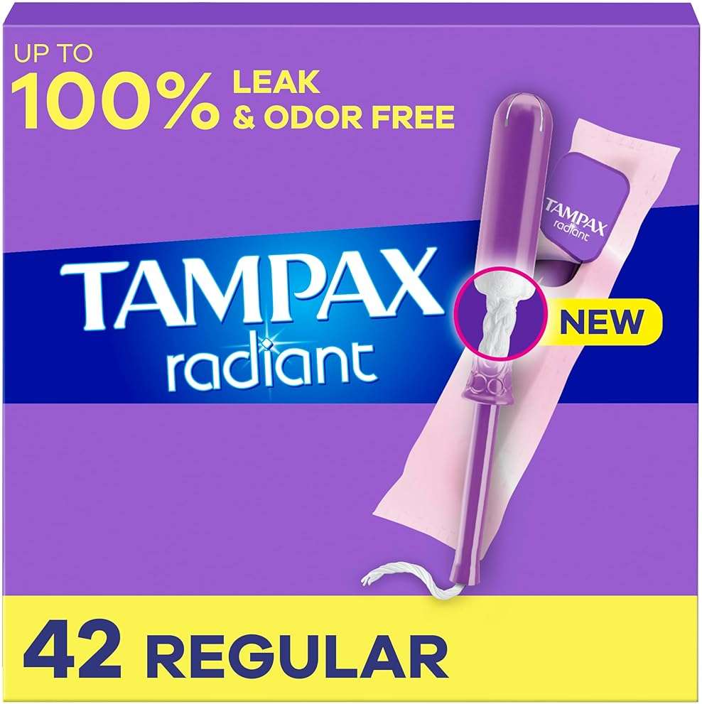 Tampax Radiant Tampons 42 R 2.7X 3/4/ 42ct, Pink and Blue - Image 3