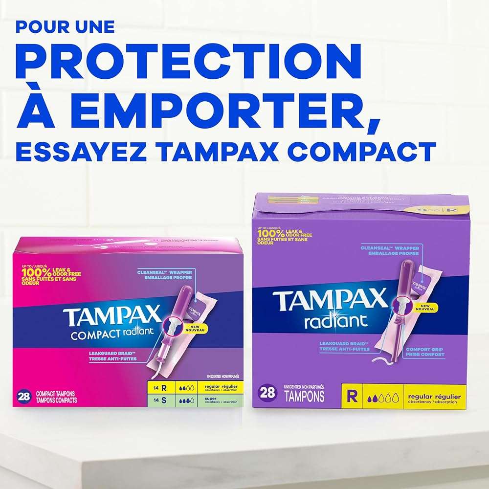 Tampax Radiant Tampons 42 R 2.7X 3/4/ 42ct, Pink and Blue - Image 24