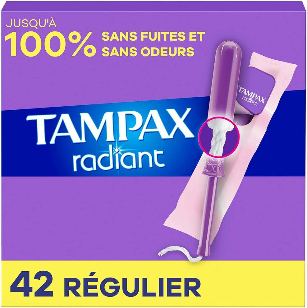 Tampax Radiant Tampons 42 R 2.7X 3/4/ 42ct, Pink and Blue - Image 4