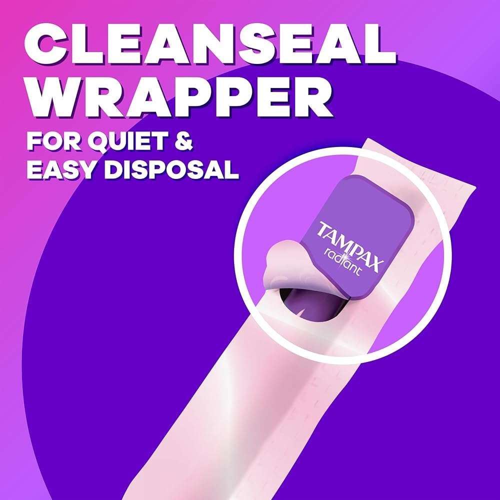 Tampax Radiant Tampons 42 R 2.7X 3/4/ 42ct, Pink and Blue - Image 9