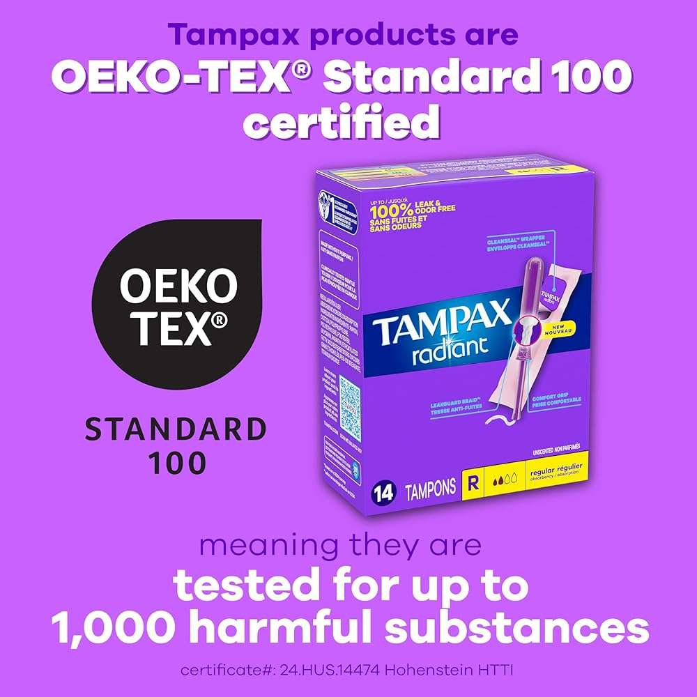 Tampax Radiant Tampons 42 R 2.7X 3/4/ 42ct, Pink and Blue - Image 10