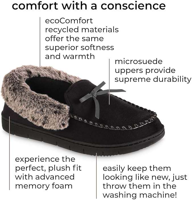 Isotoner Women's Microsuede Moccasin Slippers: Non-Slip, Indoor/Outdoor, Memory Foam, Machine Washable - Image 2