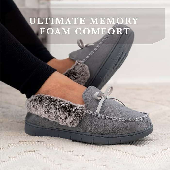 Isotoner Women's Microsuede Moccasin Slippers: Non-Slip, Indoor/Outdoor, Memory Foam, Machine Washable - Image 3