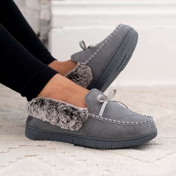 Isotoner Women's Microsuede Moccasin Slippers: Non-Slip, Indoor/Outdoor, Memory Foam, Machine Washable - Image 6