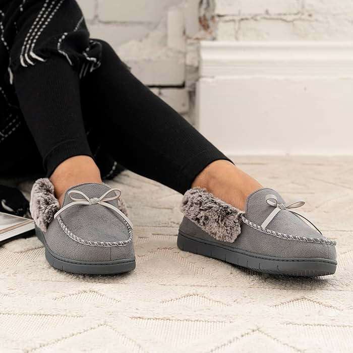Isotoner Women's Microsuede Moccasin Slippers: Non-Slip, Indoor/Outdoor, Memory Foam, Machine Washable - Image 7