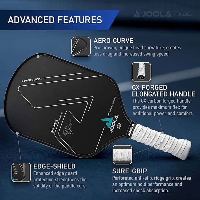 JOOLA Ben Johns Hyperion CFS Pickleball Paddle – Carbon Surface with High Grit & Spin, Elongated Handle, USAPA Approved Ben Johns Paddle - Image 3