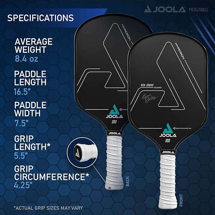 JOOLA Ben Johns Hyperion CFS Pickleball Paddle – Carbon Surface with High Grit & Spin, Elongated Handle, USAPA Approved Ben Johns Paddle - Image 5